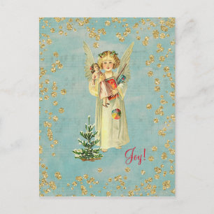 Cartes Pour Fêtes Annuelles Vintage Noël Angel Joy!
