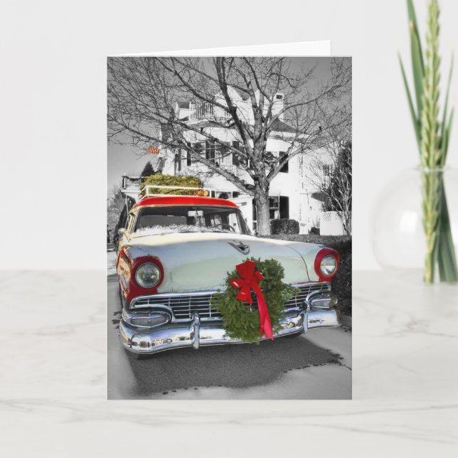 Cartes Pour Fêtes Annuelles Vintage Noël Chevy (Devant)