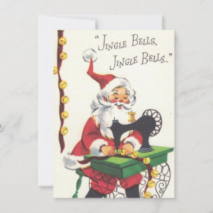 Cartes Pour Fêtes Annuelles Vintage Noël Père Noël Swing Bells