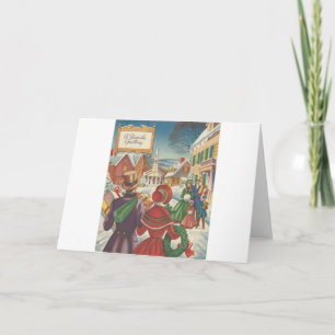 Cartes Pour Fêtes Annuelles Vintage Noël Salutation conviviale