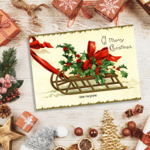 Vintage Noël Sleigh salutations