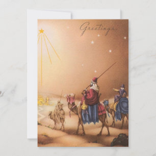 Cartes Pour Fêtes Annuelles Vintage Noël Trois hommes du roi sage