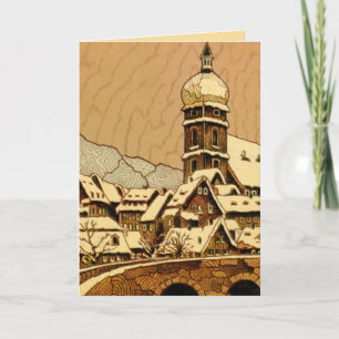 Cartes Pour Fêtes Annuelles Vintage Noël & Vacances Etching