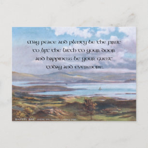 Cartes Pour Fêtes Annuelles Vintage paisible baie de Bantry & bénédiction irla