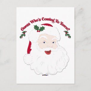 Cartes Pour Fêtes Annuelles Vintage Père Noël Devine qui va venir ?