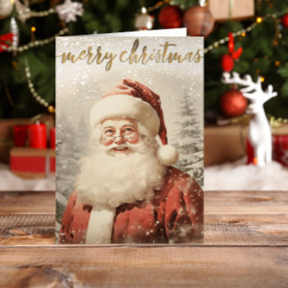 Cartes Pour Fêtes Annuelles Vintage Père Noël Joyeux Noël
