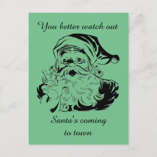 Cartes Pour Fêtes Annuelles Vintage Père Noël venir en ville