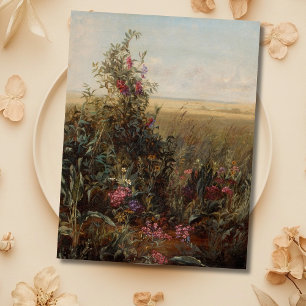 Cartes Pour Fêtes Annuelles Vintage prairie colorée avec design Fleur sauvage