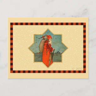 Cartes Pour Fêtes Annuelles Vintage Red Santa Claus St. Nicholas