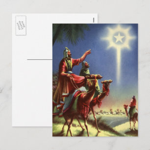 Cartes Pour Fêtes Annuelles Vintage Religion, Sages avec l'étoile de Bethléem