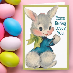 Cartes Pour Fêtes Annuelles Vintage Rétro Certains Lapin T'aime Personnalisé P