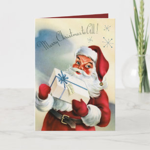 Cartes Pour Fêtes Annuelles Vintage rétro Christmas Père Noël ajouter une cart