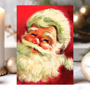 Cartes Pour Fêtes Annuelles Vintage Retro Santa Claus Face Noël