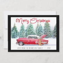 Vintage rouge des années 1950 Chevy Joyeux Noël
