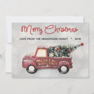 Cartes Pour Fêtes Annuelles Vintage rouge des années 1950 Chevy Joyeux Noël