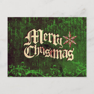 Cartes Pour Fêtes Annuelles Vintage Rustic Grunge Merry Christmas Postcard