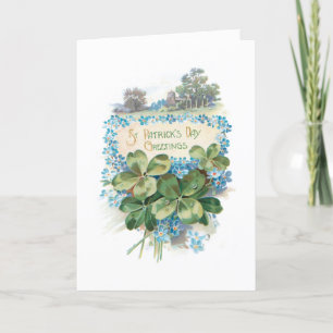 Cartes Pour Fêtes Annuelles Vintage Saint Patrick's Day Shamrocks