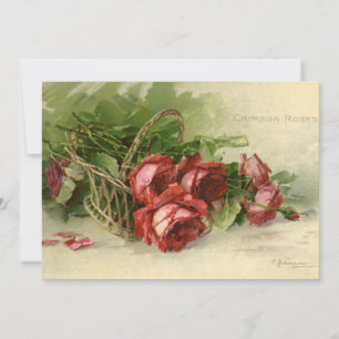 Cartes Pour Fêtes Annuelles Vintage Saint Valentin Amour, Crimson Red Roses