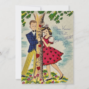Cartes Pour Fêtes Annuelles Vintage Saint Valentin amoureux couple