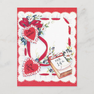 Cartes Pour Fêtes Annuelles Vintage Saint Valentin Coeurs d'amour, à mon profe