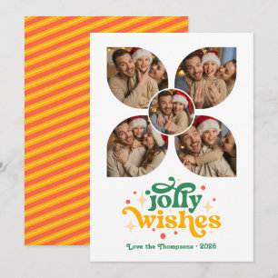 Cartes Pour Fêtes Annuelles Vintage Starburst Retro Photo Collage Noël