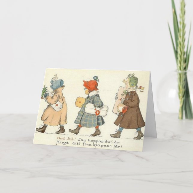 Cartes Pour Fêtes Annuelles Vintage Swedish (Devant)