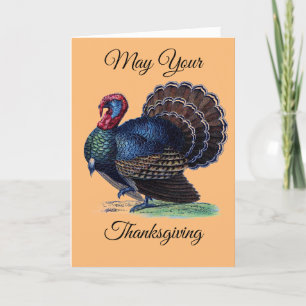Cartes Pour Fêtes Annuelles Vintage Thanksgiving Turquie