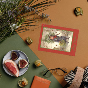 Cartes Pour Fêtes Annuelles Vintage Thème de Noël Arbre bébé Fille Salutation