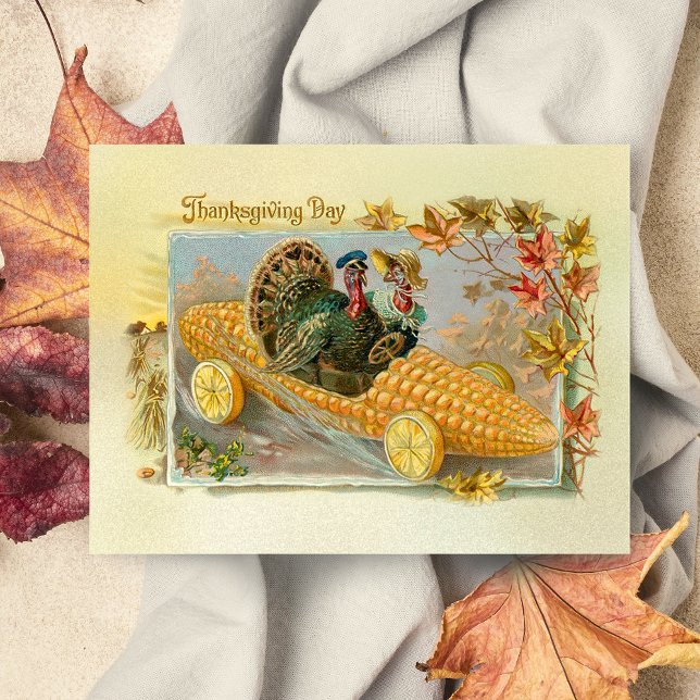 Cartes Pour Fêtes Annuelles Vintage Turkeys (Créateur téléchargé)