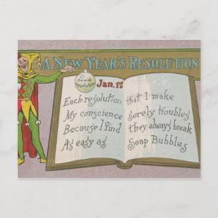 Cartes Pour Fêtes Annuelles Vintage : Une résolution de l'an prochain -