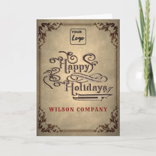 Cartes Pour Fêtes Annuelles Vintage vainqueur vacances heureux logo personnali