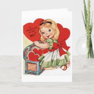Cartes Pour Fêtes Annuelles Vintage Valentine à dire bonjour à un ami,