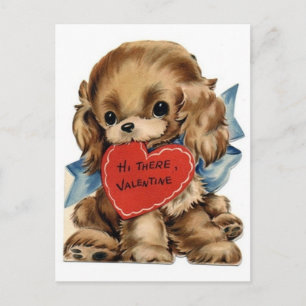Cartes Pour Fêtes Annuelles Vintage Valentine Cocker Spaniel