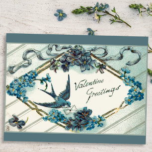 Cartes Pour Fêtes Annuelles Vintage Valentine Oublier-Moi-Nots
