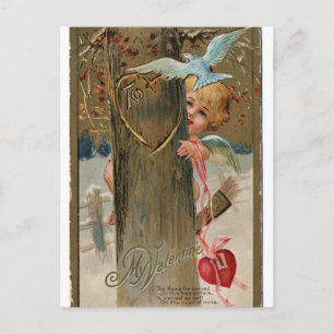 Cartes Pour Fêtes Annuelles Vintage Valentine Pékin Cherub