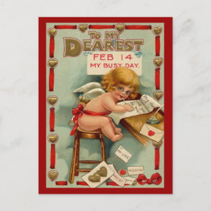 Cartes Pour Fêtes Annuelles Vintage Valentine Postcard