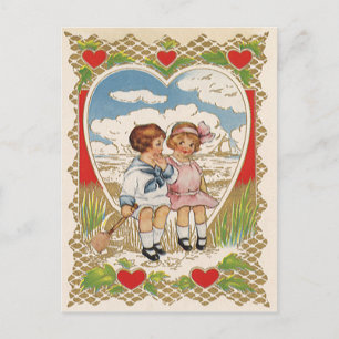 Cartes Pour Fêtes Annuelles Vintage Victorian Valentines Day Enfants dans le c