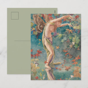 Cartes Pour Fêtes Annuelles Vintage Victorien Autumn Scatering Feuille