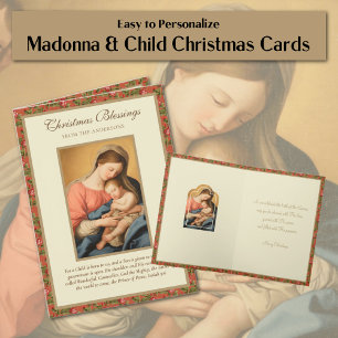 Cartes Pour Fêtes Annuelles Vintage Vierge religieuse Marie Écriture de Jésus