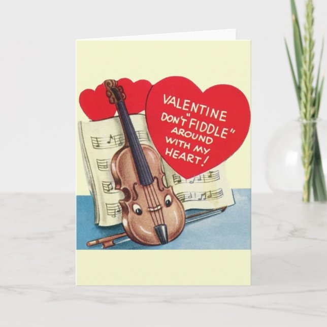 Cartes Pour Fêtes Annuelles Vintage Violin (Devant)