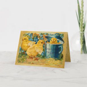 Cartes Pour Fêtes Annuelles Vintages poussins de Pâques