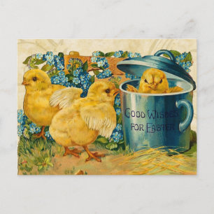 Cartes Pour Fêtes Annuelles Vintages poussins de Pâques