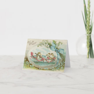 Cartes Pour Fêtes Annuelles Vintages poussins de Pâques