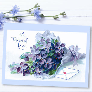 Cartes Pour Fêtes Annuelles Violettes vintages de Saint Valentin et salutation