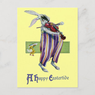 Cartes Pour Fêtes Annuelles Violoniste lapin Vintage Pâques