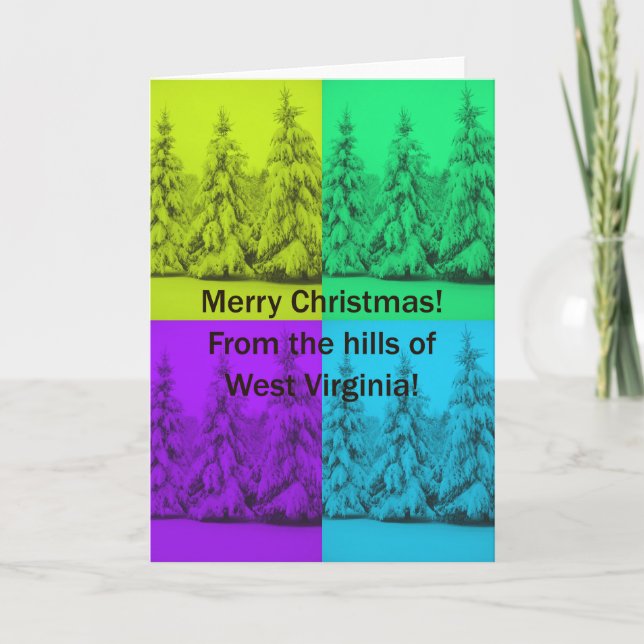 Cartes Pour Fêtes Annuelles Virginie-Occidentale Joyeux collection d'arbres de (Devant)
