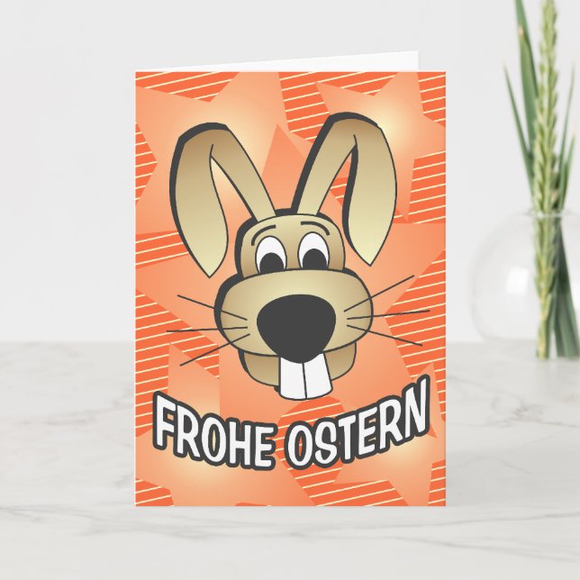 Cartes Pour Fêtes Annuelles Visage de lapin - Allemand (Devant)
