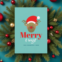 Visage de Renne Joyeux et Lumineux pour Noël