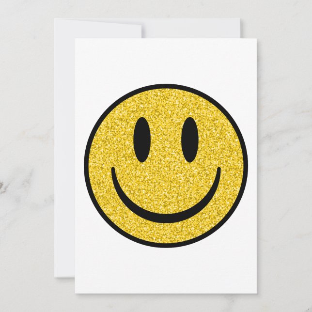 Cartes Pour Fêtes Annuelles Visage de sourire parties scintillant (Devant)