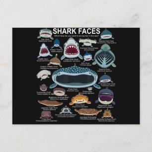Cartes Pour Fêtes Annuelles Visages de requins auxquels vous voulez participer
